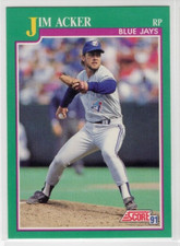 Pat Borders 1991 Score Baseball Base Common #425 Toronto Blue Jays