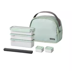 New Lock & Lock Dosilock 3 Layers Lunch Box & Chopstick & Sauce Container & Bag - Picture 1 of 7