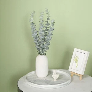 6 Frosted Green 17" Artificial Eucalyptus Spray Faux GREENERY BUSHES Party Home - Picture 1 of 9