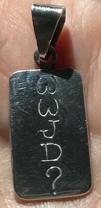 Sterling Silver .925 Silver World “WWJD?” Pendant, 1” long, What Would Jesus Do? - Picture 1 of 6