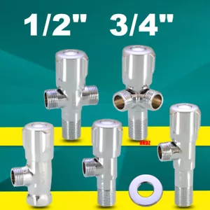1/2"3/4" Hot-Cold Angle Valve Toilet Copper Valves for Kitchen Sink Tap Triangle - Picture 1 of 24