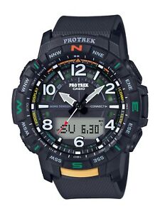 Wristwatch CASIO PRO TREK PRT-B50-1ER Silicone Black Sub 100mt Bluetooth