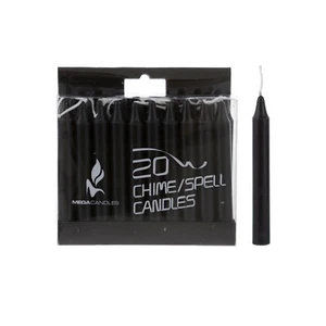 Mega Velas - Velas Sin Perfumar 4" Chime/Hechizo Cortador - Negro, Juego de 20 - Imagen 1 de 3
