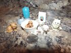 Miniature Dollhouse Animals, Puppies, Kittens, Bed, Watering bowl