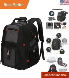 Extra großer 52L Reise Laptop Rucksack mit USB Ladeanschluss, College High S... - Bild 1 von 8