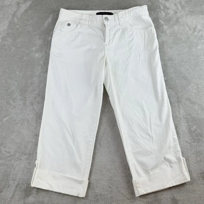 Calvin Klein Capri Pants Womens 10 (34x22) White Straight Cuffed Leg Crop Beach - Image 1 of 4