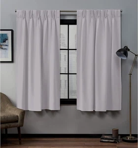 Pinch Pleated Drapes 63 Inch Length 2 Panels Set Room Darkening Pinch Pleated... - Bild 1 von 9