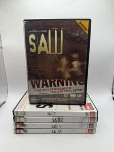 Saw 1 2 3 4 5 Jigsaw DVD The Complete 5 Movie Collection Set Horror Thriller R4 - Picture 1 of 5