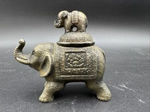 Vintage Räuchergefäß Elefant goldfarben - Bild 1 von 9