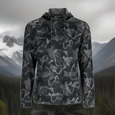 Simms Challenger Fishing Hoodie Sweatshirt Mens Large Regiment Camo Pullover Log - Image 1 of 4