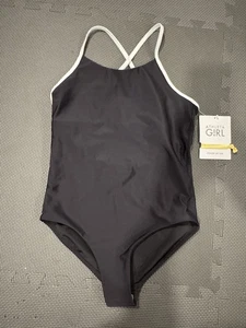 Athleta Girl Adjustable One Piece Swimsuit Black L 12 - Picture 1 of 6