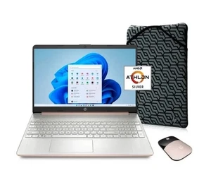 HP 15.6" Athlon N3050 4GB 128GB SSD Win11 Home S Oro Rosa + Mouse y Funda - Imagen 1 de 8