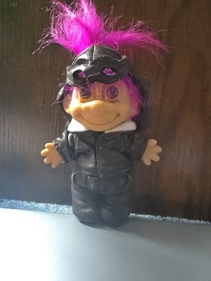 Vintage Russ Troll Aviator Plane Pilot 6" Doll Pink Hair - Image 1 of 4