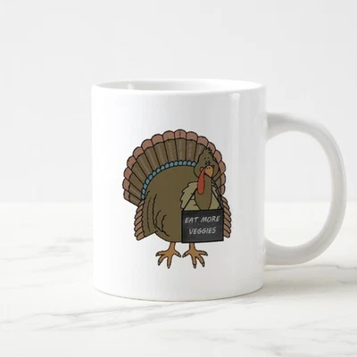 Eat More Veggies Turkey Mug Hilarious Fall Coffee Cup Perfect Gift Thanksgiving - Image 1 of 2