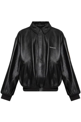 BALENCIAGA $5250 Black Leather Taxi Jacket New & Authentic - Image 1 of 2