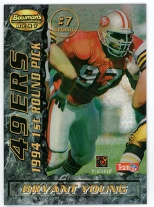 1995 Bowman's Best Bryant Young Mike Mamula Mirror Image Refractor Rookie RC #7 - Picture 1 of 1