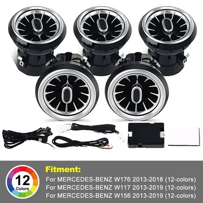 12 Colours Air Vent LED Ambient Light For Mercedes Benz W176 C117 X156 2013-2019 - Image 1 of 4