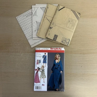 Simplicity Sewing Pattern 8013 Misses 6-14 Wrap Dresses inc Maxi  Vintage 1970s - Image 1 of 4