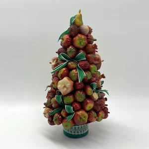 Árbol de Navidad aplausos vintage años 80 plástico frutas y verduras 9,5" - Imagen 1 de 3