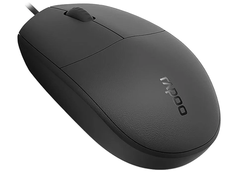 Rapoo N100 Wired Optical Mouse - Black - Image 1 of 2