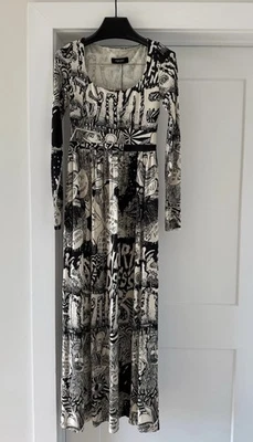 Vestido Rachel Comey Rhone Chatter Jersey Diseñador Doodle Blanco y Negro FW19 Foto 1 de 4