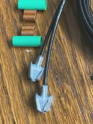 Metal DOUBLE TEARDROP  cables 79 in long GRN  LG Jennings, PSE, Martin Hoyt - Image 1 of 4