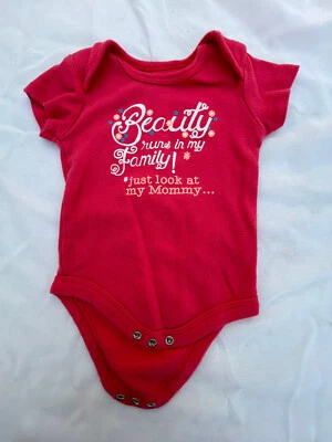 Red one piece 0-3m baby Beauty Runs In My Family.. body suit - Image 1 of 4