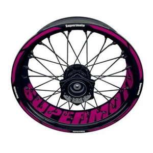 Pegatina llanta moto Wheelsticker Supermoto rosa Supermoto - Imagen 1 de 2