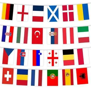24 Country Europe 8M Long With 24 European Countries Flags Eurovision Party - Picture 1 of 2