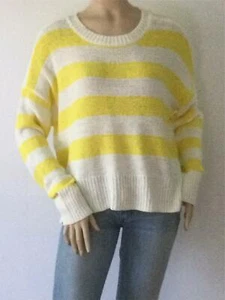 NEW C&C CALIFORNIA White w/Yellow Stripes Pullover Long Sleeve Sweater (Size XL) - Picture 1 of 12