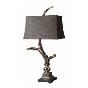 Luxe Masculine RUSTIC ANTLER TABLE LAMP Accent Eco Friendly Ranch Lodge - Picture 1 of 7
