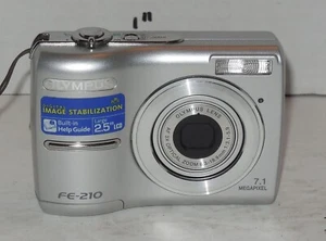 Olympus FE FE-210 7.1MP Digital Camera - Silver Tested Works - Picture 1 of 8