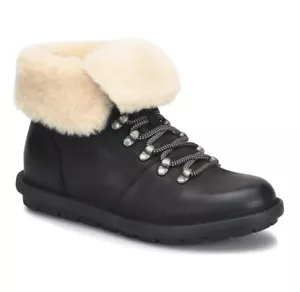 Stivaletto impermeabile nuovo con scatola Born Blaine originale Shearling US 7,5/EU 38,5 pelle nera - Foto 1 di 21