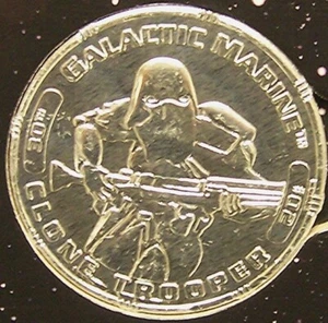 Star Wars 2007 TAC 30th Anniversary GALACTIC MARINE CLONE TROOP # 02 Silver Coin - Picture 1 of 2