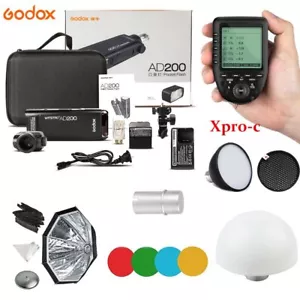 Godox AD200 TTL HSS Blitz & Reflektor Filter Softbox Diffusor & XPro-C Für Canon - Bild 1 von 14