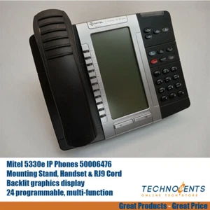 MITEL IP Phone 5330e 50006476 Mounting Stand, Handset & RJ9 Cord - Picture 1 of 11