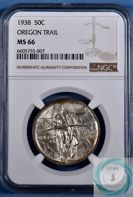 1938 Oregon Trail 50c NGC MS66 - Lovely Original Petina and Luster - Image 1 of 4