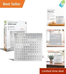 LED Light-Up Word Clock Modern Digital Desk Wall Display USB Home Office Decor - Picture 1 of 10