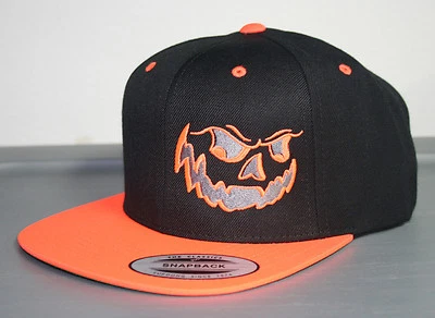 HALLOWEEN SOMBRERO GORRA BILLETE PLANO SNAPBACK DEMONIO JACK O LINTERNA CALABAZA DISFRAZ Foto 1 de 3