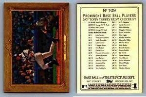 The Captain Topps Turkey Red Checklist Baseball Card 2007 No 109 - Picture 1 of 12