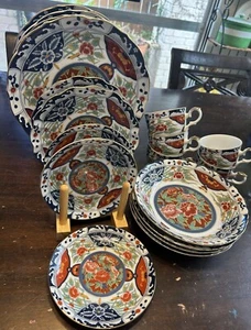Gumps of San Francisco Kiku Coupe Imari Geschirr 18 Teile Made In Japan - Bild 1 von 12