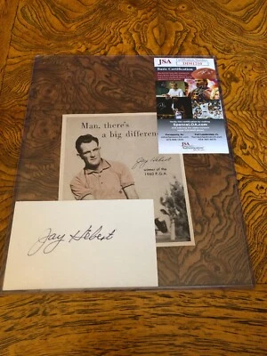 Jay Hebert Autographed Index Card W/Photo 1960 PGA Champ d.1997. Rare! Golf Grt - Image 1 of 4