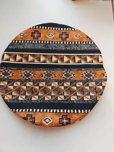 Microwave Tortilla Warmer 10" Round Brown, black, Tan Southwest Pattern - Picture 1 of 2