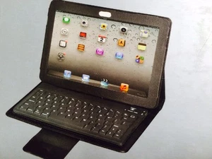 Tuff Luv Bluetooth Keyboard Leather Folio Case Stand Samsung Galaxy Tab 3 10.1" - Picture 1 of 5