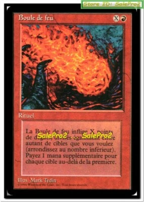 FIREBALL magic REVISED BOULE DE FEU FRENCH RED SORCERY RARE X DAMAGE TOTAL MINT - Image 1 of 2