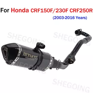 For Honda CRF150F CRF230F 2003-2016 Motorcycle Full Exhaust System - Foto 1 di 4