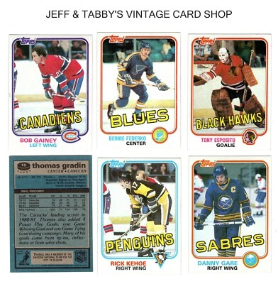 1981-82 TOPPS HOCKEY BASE, EAST,&WEST/SEE DROP DOWN MENU FOR CARD U WILL RECEIVE - Image 1 of 4