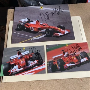 Tarjetas de fábrica firmadas por Ferrari firmadas por Rubens Barachello - Imagen 1 de 11