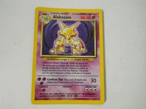Pokemon Trading Card 1999 Base Set Alakazam 1/102 Halo Foil Rare Gently Used - Picture 1 of 4