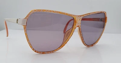 Vintage Viennaline Brown White Oval Oversized Sunglasses Austria FRAMES ONLY - Imagem 1 de 4